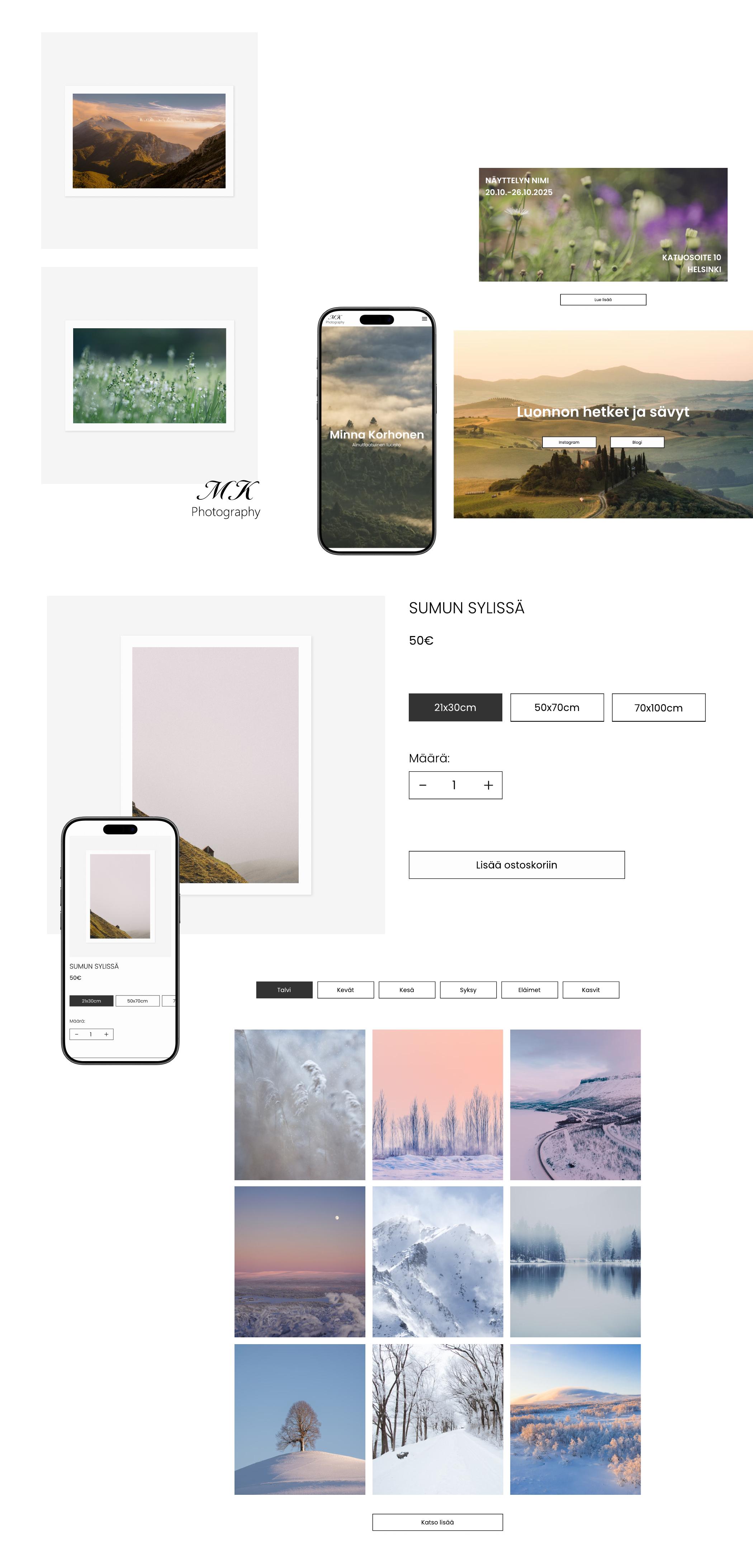 Website design for the nature photographer shown across desktop and mobile