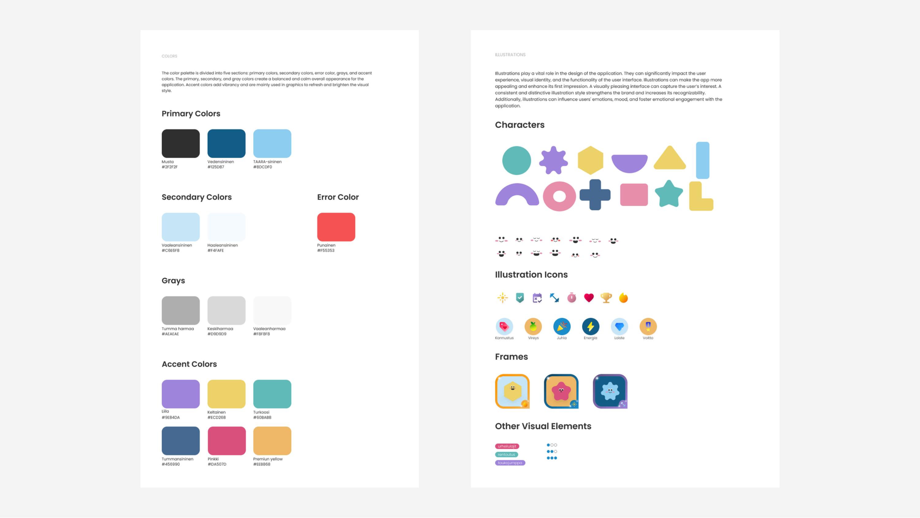 Taara design system — colours and illustrations
